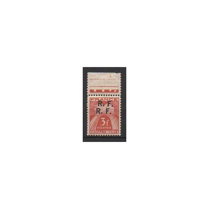 France - Libération de Bordeaux Taxe N°17a Type III - Double Surcharge Signé Brun (2 fois)