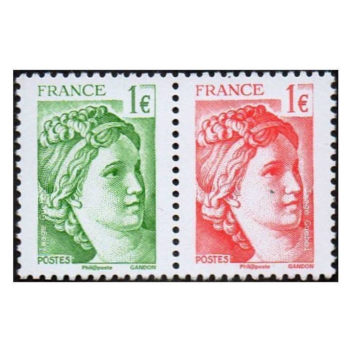 France - P5179 Paire Horizontale V+R