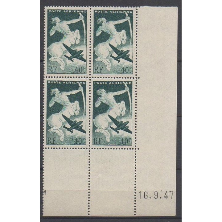 France - Poste Aérienne 16 Coin Daté (16/09/1947)