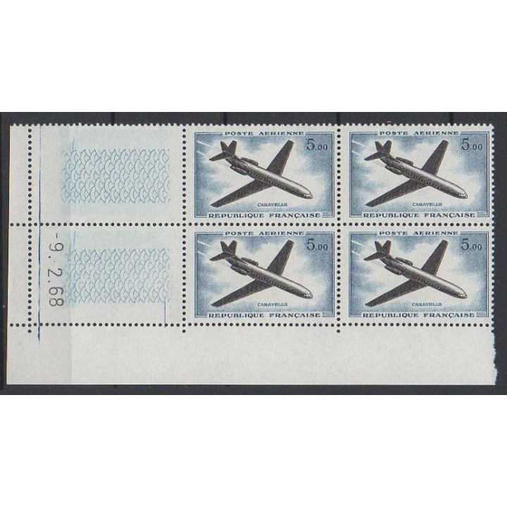 France - Poste Aérienne 40 Coin Daté (09/02/1968)
