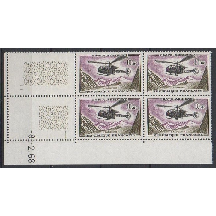 France - Poste Aérienne 41 Coin Daté (08/02/1968)