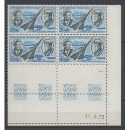 France - Poste Aérienne 44 Coin Daté (31/08/1970)
