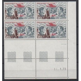 France - Poste Aérienne 48 Coin Daté (11/01/1973)