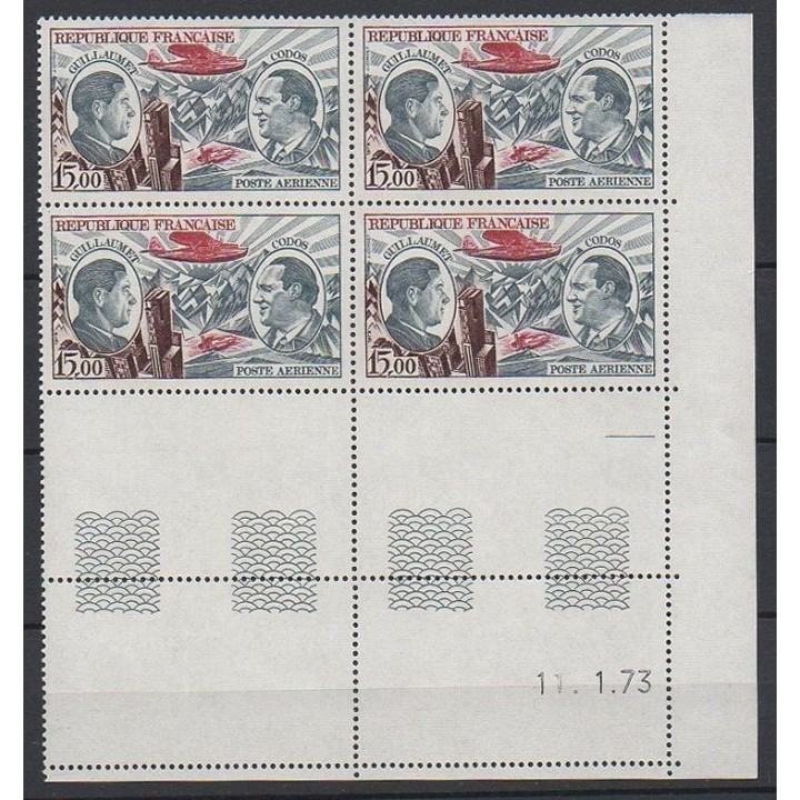 France - Poste Aérienne 48 Coin Daté (11/01/1973)