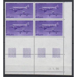 France - Poste Aérienne 59 Coin Daté (02/01/1986)