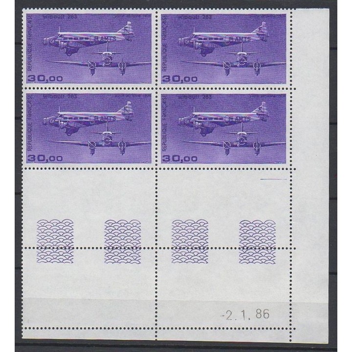 France - Poste Aérienne 59 Coin Daté (02/01/1986)