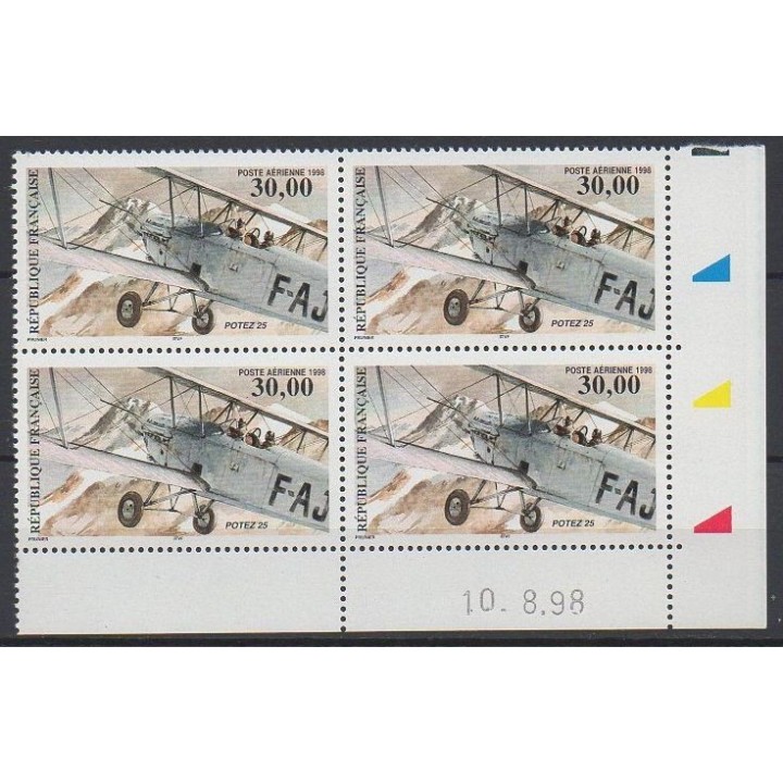 France - Poste Aérienne 62 Coin Daté (10/08/1998)