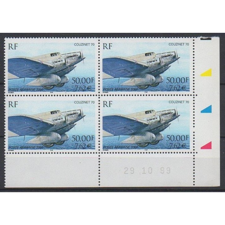 France - Poste Aérienne 64 Coin Daté (29/10/1999)