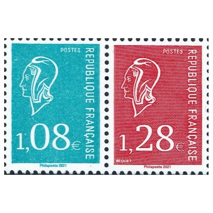 France - 5535 Paire Horizontale B+R - 50 ans de la Marianne de Bequet