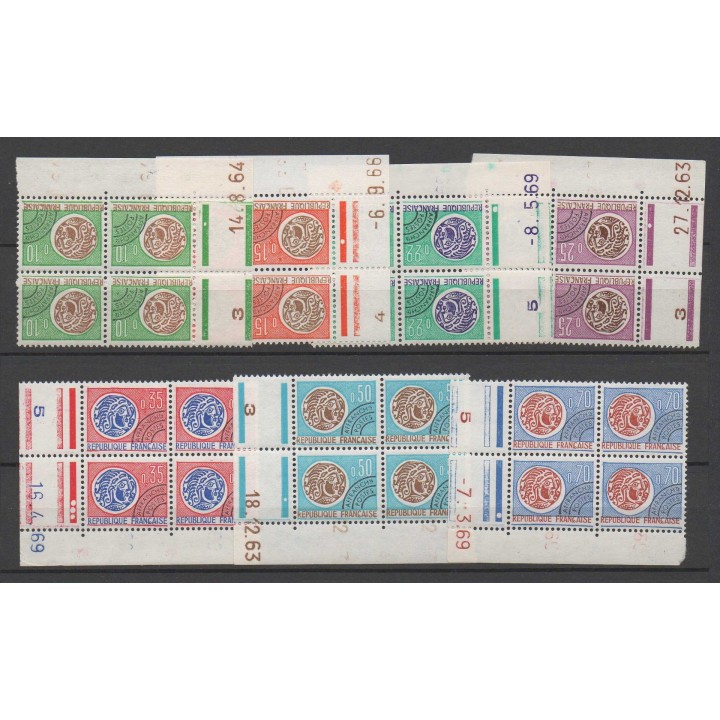 France - Préoblitéré 123 à 129 Coin Daté