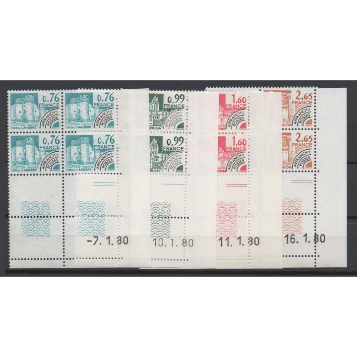 France - Préoblitéré 166 à 169 Coin Daté