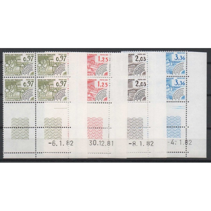 France - Préoblitéré 174 à 177 Coin Daté