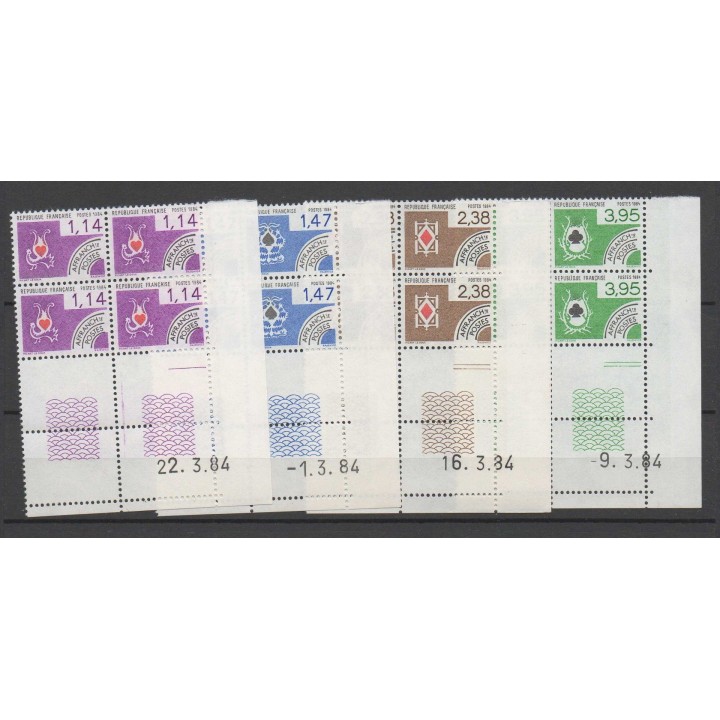France - Préoblitéré 182 à 185 Coin Daté