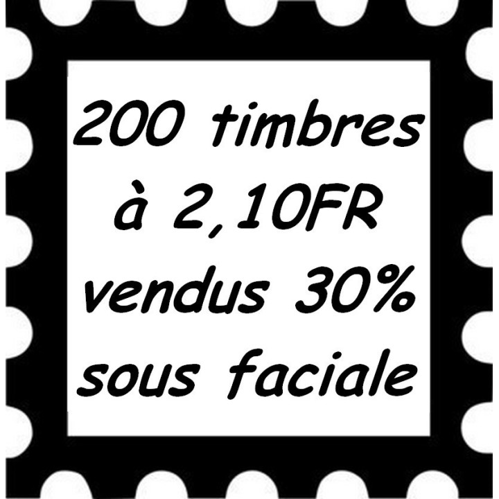 Lot de 200 timbres à 2,10 Francs