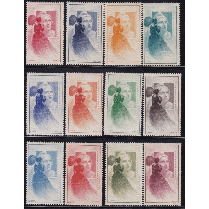 France - Vignette N°19 - 12 Couleurs Marianne de Gandon
