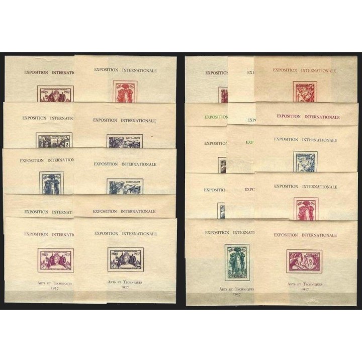 Grandes séries coloniales 1937 - Expo Internationale de Paris (feuillets)