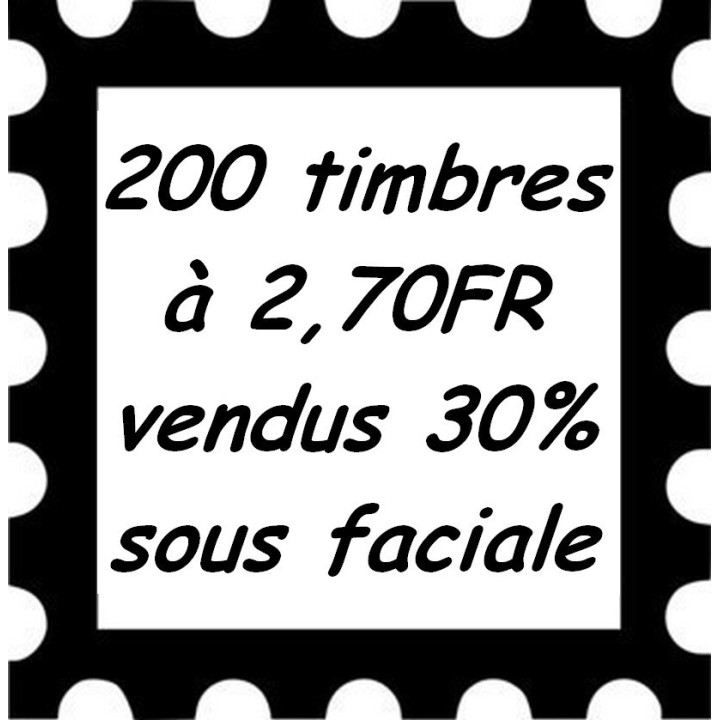 Lot de 200 timbres à 2,70 Francs