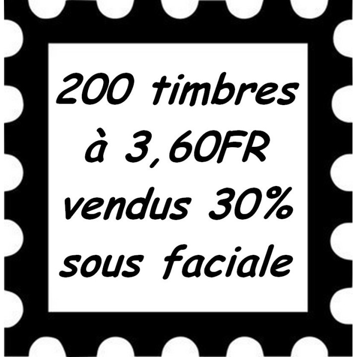 Lot de 200 timbres à 3,60 Francs