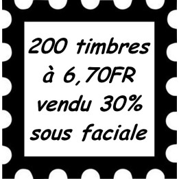 Lot de 200 timbres à 6,70 Francs