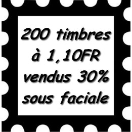 Lot de 200 timbres à 1,10 Francs