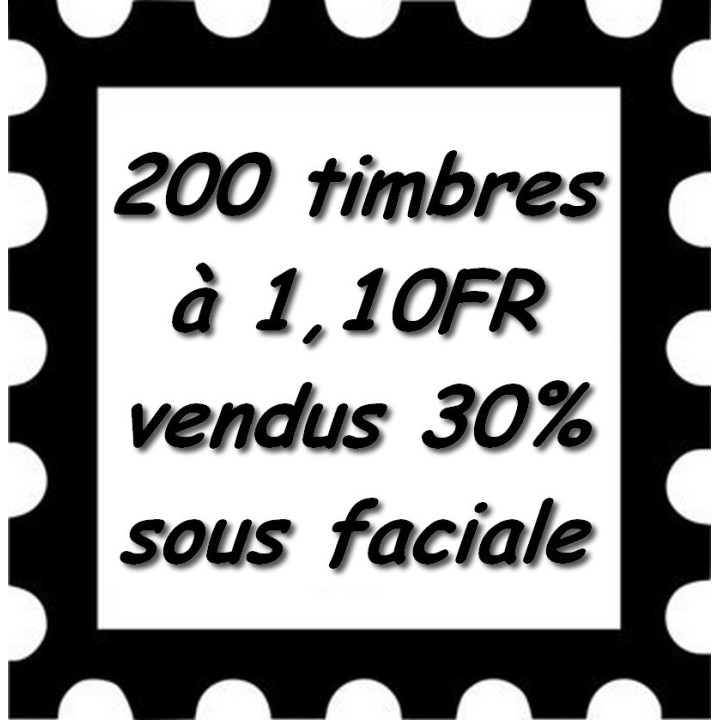 Lot de 200 timbres à 1,10 Francs