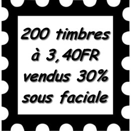Lot de 200 timbres à 3,40 Francs