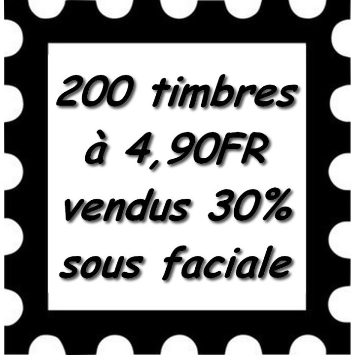 Lot de 200 timbres à 4,90 Francs