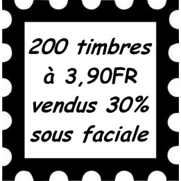 Lot de 200 timbres à 3,90 Francs