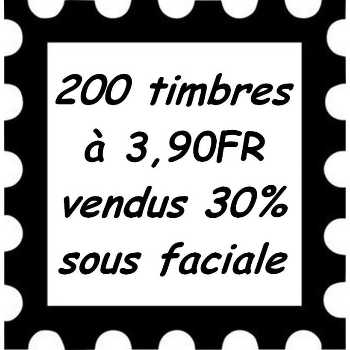 Lot de 200 timbres à 3,90 Francs