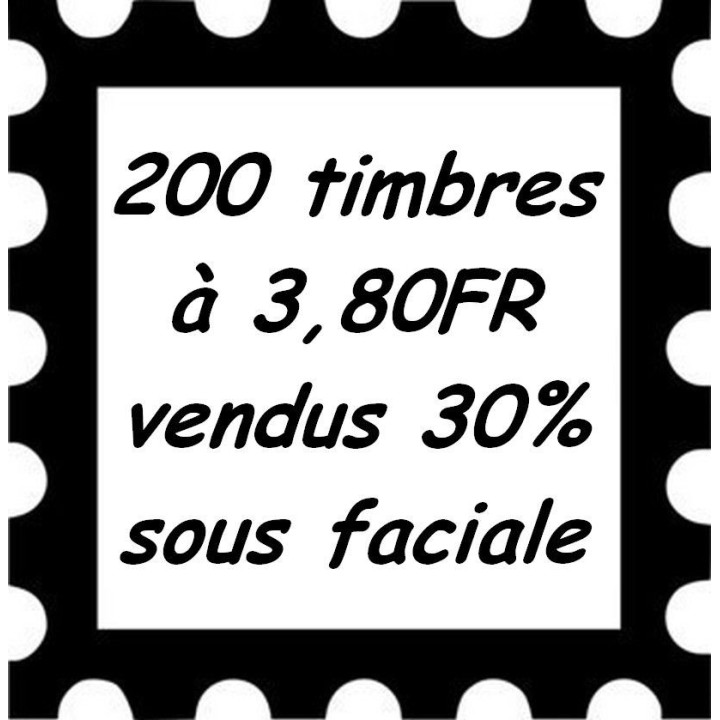Lot de 200 timbres à 3,80 Francs