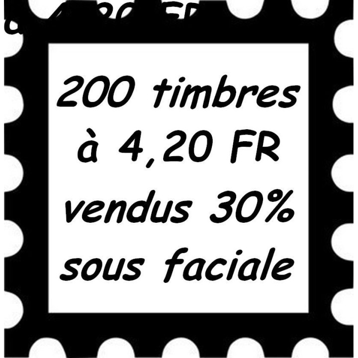 Lot de 200 timbres à 4,20 Francs