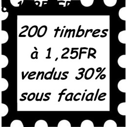 Lot de 200 timbres à 1,25 Francs
