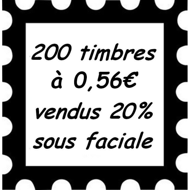 Lot de 200 timbres à 0,56 Euros