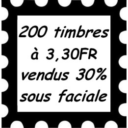 Lot de 200 timbres à 3,30 Francs