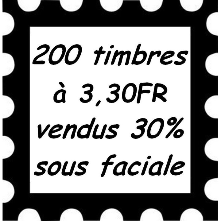 Lot de 200 timbres à 3,30 Francs