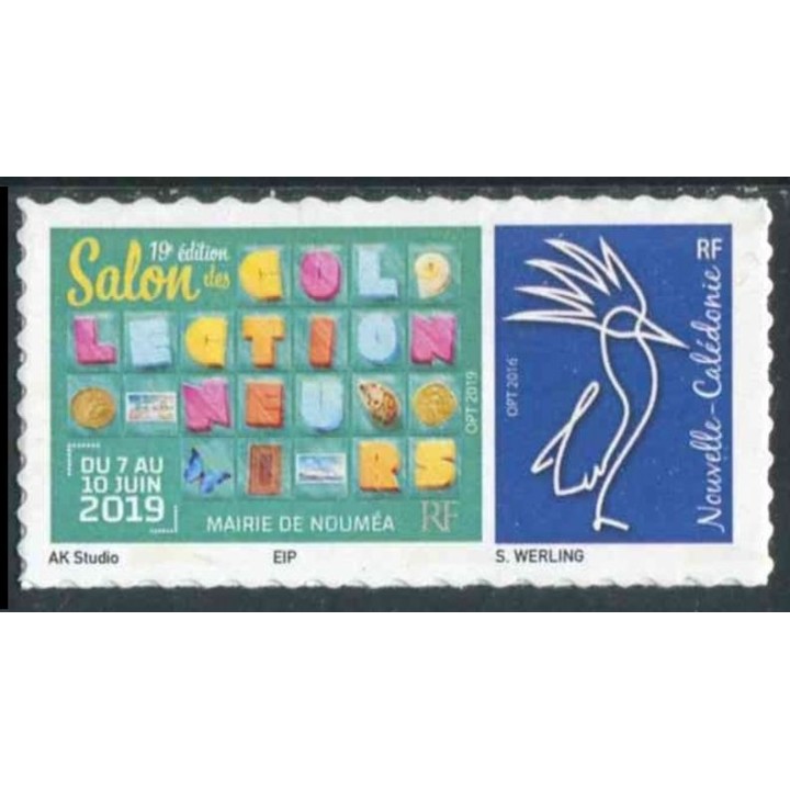 Nouvelle-Caledonie - 1368 Autoadhésif  « Salon des Collectionneurs Noumea - Cagou Bleu »
