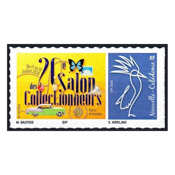 Nouvelle-Caledonie - 1395 Autoadhésif « Salon des Collectionneurs Noumea - Cagou Bleu »