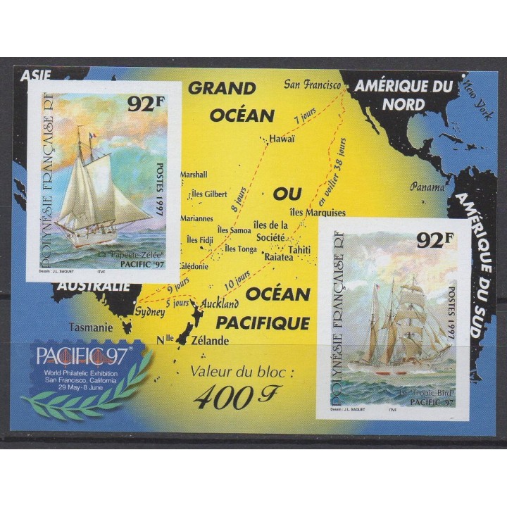 Timbre de collection Polynesie Francaise - Bloc Feuillet 22a Non Dentelé